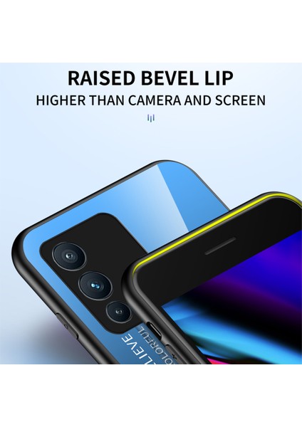 Vivo S12/V23 5g Için Degrade Renkli Telefon Kılıfı, Darbeye Dayanıklı Tpu Kenarlar + Sert Pc + Temperli Cam Koruyucu Kılıf - Degrade Mavi Siyah (Yurt Dışından) indirimleri