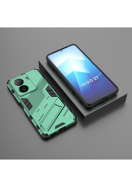 Vivo Iqoo Z7 5g Sert Pc Için Darbeye Dayanıklı Arka Kapak + Ayaklı Esnek Tpu Telefon Kılıfı - Yeşil (Yurt Dışından) indirimleri