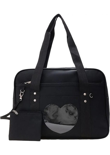 Japon Lolita Kalp Jk Okul Üniforma Çantaları Moda Oxford Kadın Öğrenci Pu El Çantası Cosplay Anime Omuz Bag Pembe (Yurt Dışından)
