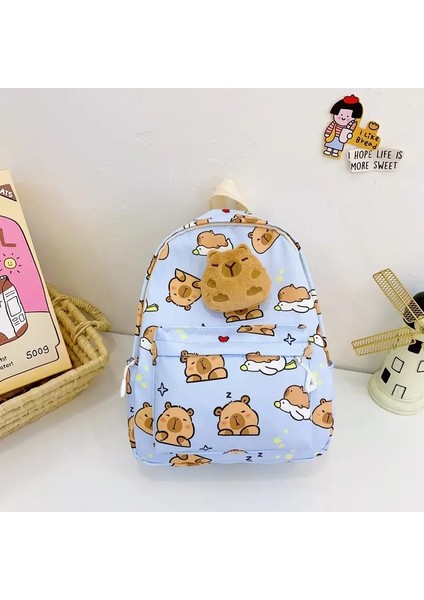Sevimli Çizgi Film Capya Backpack Peluş Büyük Kapasite Okul Çantaları Basit Desen Kitap Bag Pink (Yurt Dışından)