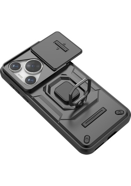 Huawei Pura 70 Kılıf Pc+Tpu Koruyucu Telefon Kabuğu Kayar Lens Kapağı-Siyah (Yurt Dışından) modelleri