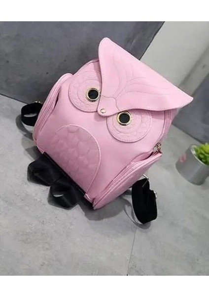 Baykuş Şekli Katmalı Omuz Sırt Çantası Çanta Satchel Moda Kadın 'pu Sırt Çantası Gündelik Renk: Pembe (Yurt Dışından)