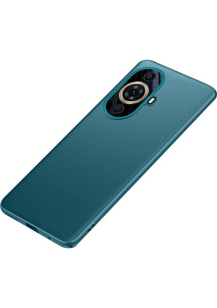 Huawei Nova 11 Pro/nova 11 Ultra Için Metal Lens Korumalı Telefon Kılıfı, Deri Kaplamalı Tpu+Pc Telefon Kılıfı (2. Nesil)-Yeşil (Yurt Dışından)