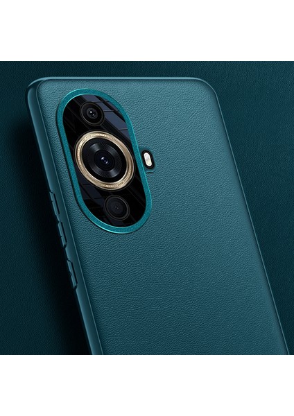 Huawei Nova 11 Pro/nova 11 Ultra Için Metal Lens Korumalı Telefon Kılıfı, Deri Kaplamalı Tpu+Pc Telefon Kılıfı (2. Nesil)-Yeşil (Yurt Dışından) modelleri
