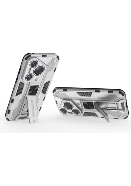 Huawei Pura 70 Kılıf Katlanabilir Kickstand Pc+Tpu Hibrit Telefon Kılıfı-Gümüş (Yurt Dışından) modelleri