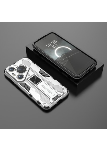 Huawei Pura 70 Kılıf Katlanabilir Kickstand Pc+Tpu Hibrit Telefon Kılıfı-Gümüş (Yurt Dışından) indirimleri