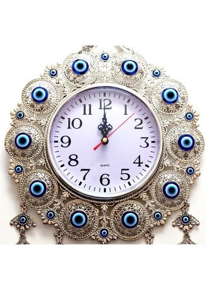 Nazar Boncuklu Gümüş Kaplama Solmaz Kararmaz Duvar Saati fiyatları