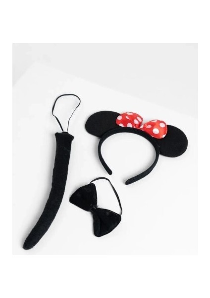 Minnie Mouse Kostüm Seti Taç Kuyruk Papyon Gösteri Seti modelleri