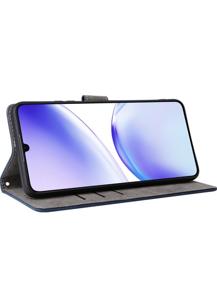 Realme C53 (KÜRESEL)/C53 (HINDISTAN)/C51/NOTE 50 4g/narzo N53 4g Rfıd Engelleme Cüzdan Telefon Kılıfı Düşmeye Karşı Deri Stand Kılıf-Mavi (Yurt Dışından) fırsatları