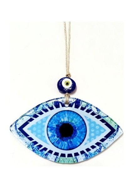 Mavi Göz Modelli Füzyon Cam Duvar Dekorasyonu