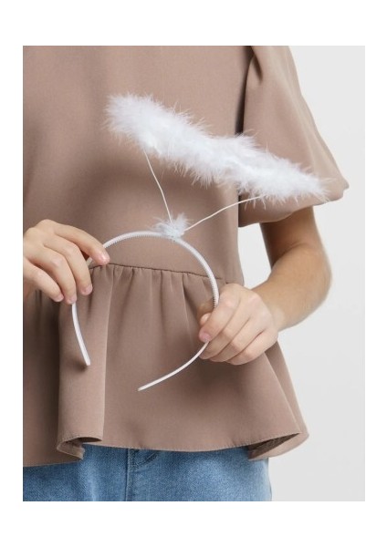 Beyaz Otrişli Tüylü Esnek Yapı Melek Haresi Melek Tacı fırsatları