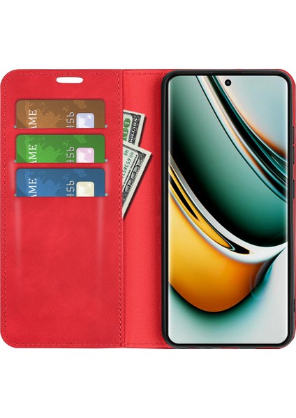 Realme 11 Pro 5g/11 Pro+5g Için Telefon Kılıfı, Pu Deri Cilt Dokunuşlu Cüzdan Standı Telefon Kılıfı-Kırmızı (Yurt Dışından) fiyatları