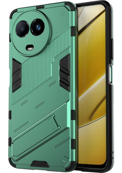Realme 11X 5g/11 5g(Global)Pc+Tpu Koruyucu Cep Telefonu Kılıfı Kickstand ile Düşmeye Dayanıklı Kılıf-Yeşil (Yurt Dışından)