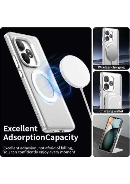 Realme Gt 6 5g/gt 6t 5g/gt Neo6 Se 5g/gt Neo6 5g Için Telefon Kılıfı Magsafe Pc+Tpu+Pet Düşmeye Karşı Dayanıklı Telefon Kılıfı-Beyaz (Yurt Dışından)