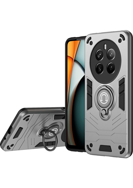 Realme 12 Pro 5g/12 Pro+5g Kılıf Pc+Tpu Telefon Kılıfı Halka Destekli-Gri (Yurt Dışından)