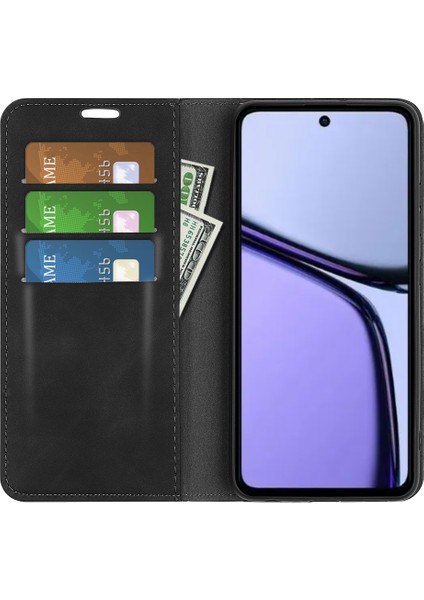 Realme C65 4g Kılıf Cilt Hissi Pu Deri Telefon Kılıfı Güçlü Manyetik-Siyah (Yurt Dışından) fiyatları