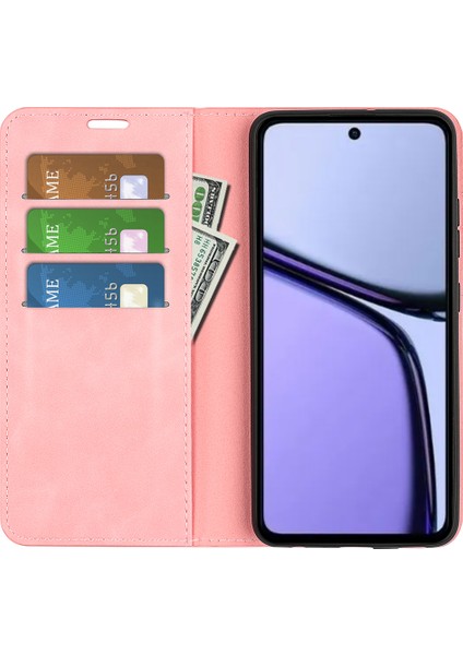 Realme C65 4g Kılıf Cilt Hissi Pu Deri Telefon Kılıfı Güçlü Manyetik-Pembe (Yurt Dışından) fiyatları