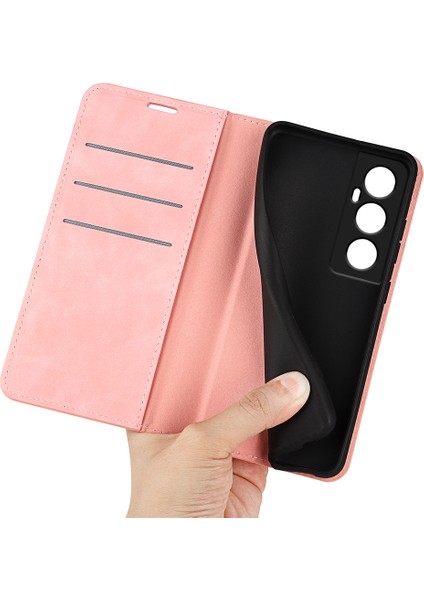 Realme C65 4g Kılıf Cilt Hissi Pu Deri Telefon Kılıfı Güçlü Manyetik-Pembe (Yurt Dışından) fırsatları