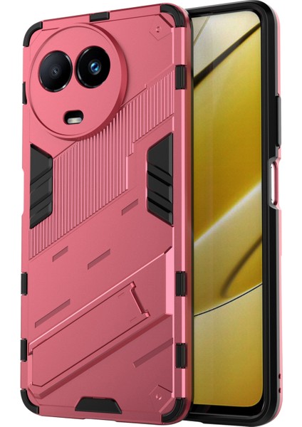 Realme 11X 5g/11 5g(Global)Pc+Tpu Koruyucu Cep Telefonu Kılıfı Kickstand ile Düşmeye Dayanıklı Kılıf-Gül (Yurt Dışından)