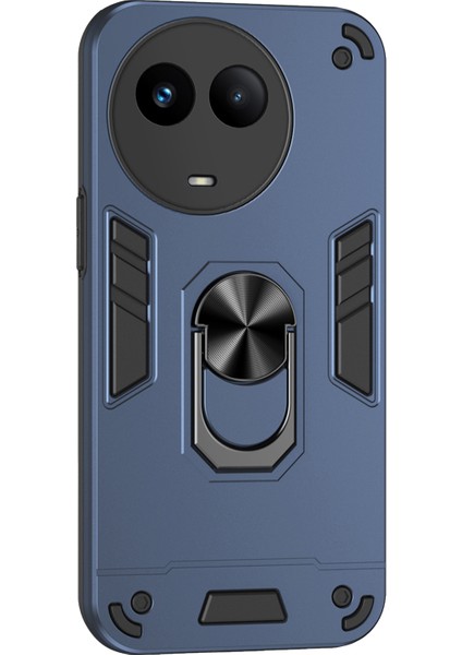 Realme V50 5g Kılıf Darbeye Dayanıklı Pc + Tpu Telefon Kılıfı Kickstand Ile-Mavi (Yurt Dışından)