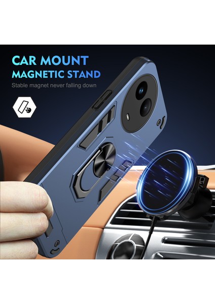 Realme V50 5g Kılıf Darbeye Dayanıklı Pc + Tpu Telefon Kılıfı Kickstand Ile-Mavi (Yurt Dışından) fiyatları