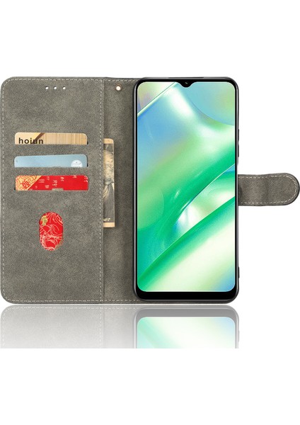 Realme C33 2023 4G/C33 4g Pu Deri Rfıd Engelleme Telefon Kılıfı Standı Cüzdan Cep Telefonu Kılıfı Kayışlı-Siyah (Yurt Dışından) fırsatları