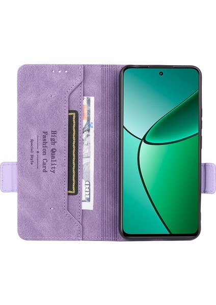 Realme 12 4g/12+5g Cüzdan Telefon Kılıfı Donanım Dekor Pu Deri Folio Kapaklı Kapak-Mor (Yurt Dışından) fiyatları