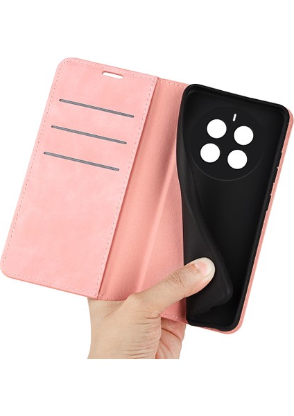 Realme 12 4g/12+5g Kılıf Cüzdan Pu Deri Stand Telefon Kılıfı Manyetik Otomatik Kapanma-Pembe (Yurt Dışından) fiyatları