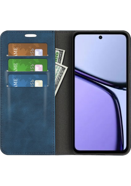 Realme C65 4g Kılıf Cilt Hissi Pu Deri Telefon Kılıfı Güçlü Manyetik-Mavi (Yurt Dışından) fiyatları