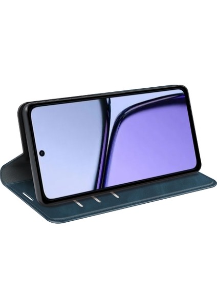 Realme C65 4g Kılıf Cilt Hissi Pu Deri Telefon Kılıfı Güçlü Manyetik-Mavi (Yurt Dışından) modelleri