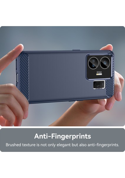 Realme Gt Neo 5 5g/gt3 5g Esnek Tpu Telefon Kılıfı Fırçalanmış Karbon Fiber Doku Düşme Korumalı Telefon Kılıfı-Mavi (Yurt Dışından) fırsatları