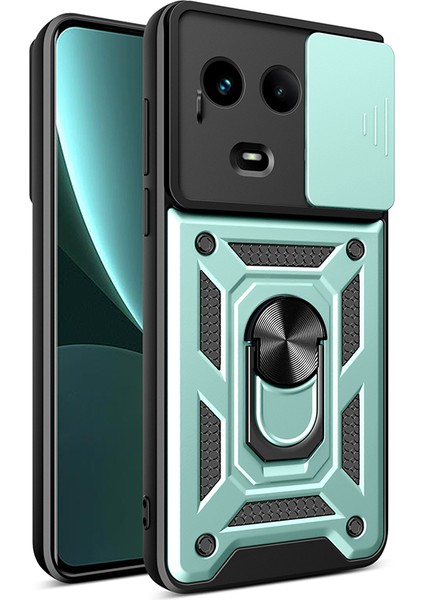 Realme 11X 5g/11 5g(Global)Kılıf Sürgülü Lens Koruyucu Pc+Tpu Halka Destekli Telefon Kılıfı-Yeşil (Yurt Dışından)