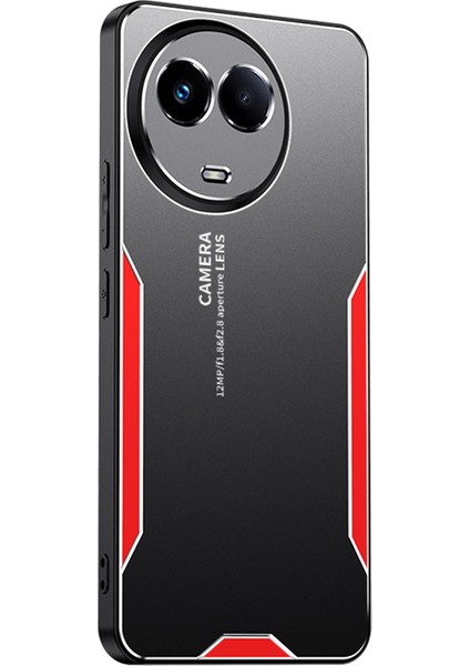 Realme 11 5g(Global)Kılıf Sağlam Alüminyum Alaşımlı Telefon Kılıfı-Kırmızı (Yurt Dışından)