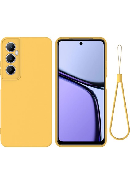 Realme C65 4g Koruyucu Kılıf Sıvı Silikon Telefon Kılıfı Bilek Kayışı Ile-Sarı (Yurt Dışından)