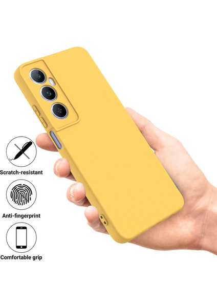 Realme C65 4g Koruyucu Kılıf Sıvı Silikon Telefon Kılıfı Bilek Kayışı Ile-Sarı (Yurt Dışından) fiyatları