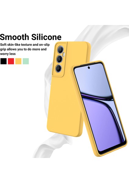 Realme C65 4g Koruyucu Kılıf Sıvı Silikon Telefon Kılıfı Bilek Kayışı Ile-Sarı (Yurt Dışından) modelleri
