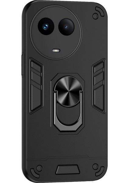 Realme V50 5g Kılıf Darbeye Dayanıklı Pc + Tpu Telefon Kılıfı Kickstand Ile-Siyah (Yurt Dışından)