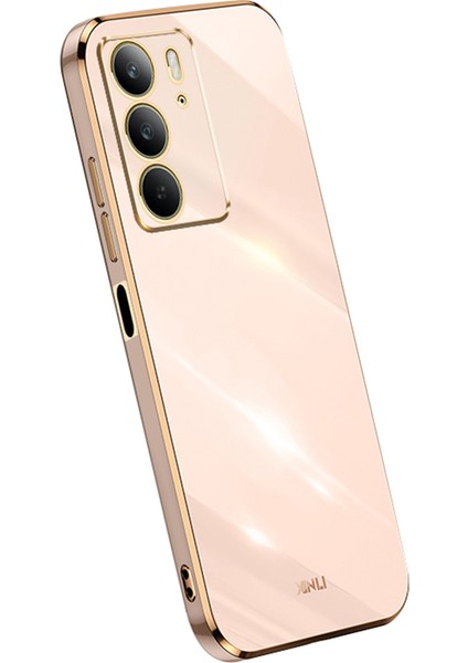 Xınlı Realme C75 Kılıf Tpu Telefon Kılıfı Galvanik Çerçeveli-Pembe (Yurt Dışından)