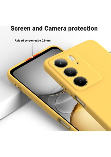 Realme C75 Kılıf Sıvı Silikon Telefon Arka Kapağı El Askısı Ile-Sarı (Yurt Dışından) fırsatları