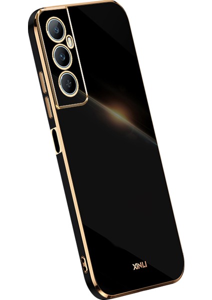 Xınlı Realme C65 4g Kılıf Koruyucu Tpu Cep Telefonu Kılıfı Galvanik Çerçeveli-Siyah (Yurt Dışından)