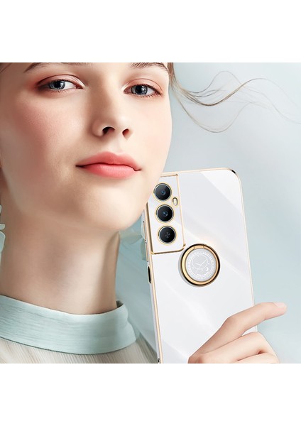 Xınlı Realme C65 4g Kılıf Halka Tutucu Kickstand Elektrokaplama Tpu Telefon Kılıfı-Camgöbeği (Yurt Dışından) fırsatları