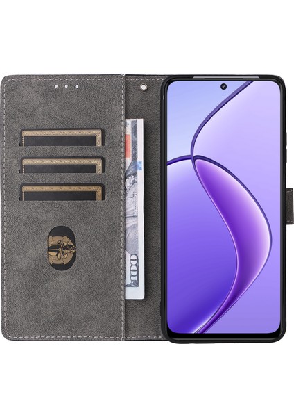 Realme Narzo 70X 5G/C65 5g/narzo N65 5g/13 5g/12 5G/12X 5g Kılıf El Kayışı Rfıd Engelleme Cüzdan Deri Kılıf-Siyah (Yurt Dışından) fiyatları