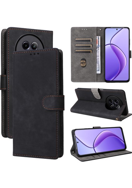 Realme Narzo 70X 5G/C65 5g/narzo N65 5g/13 5g/12 5G/12X 5g Kılıf El Kayışı Rfıd Engelleme Cüzdan Deri Kılıf-Siyah (Yurt Dışından) indirimleri