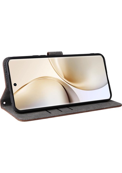 Realme 14 Pro+5g Kılıf Cüzdan Rfıd Engelleme Pu Deri Kılıf Görüntüleme Standı-Kahverengi (Yurt Dışından)