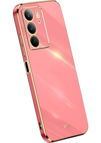 Xınlı Realme C75 Kılıf Tpu Telefon Kılıfı Galvanik Çerçeveli-Kırmızı (Yurt Dışından)