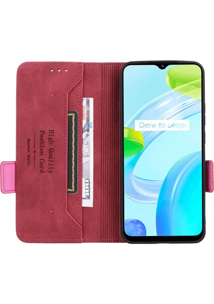 Realme C30 4g Donanım Dekor Cep Telefonu Kılıfı Pu Deri Cüzdan Standı Darbeye Dayanıklı Iyi Korunmuş Kabuk-Gül (Yurt Dışından) modelleri