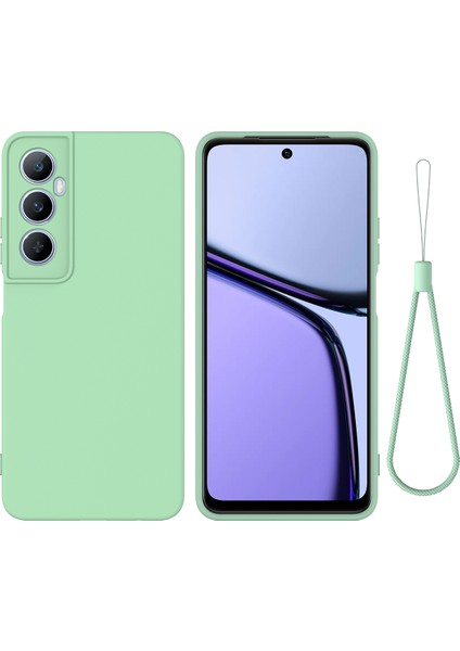 Realme C65 4g Koruyucu Kılıf Sıvı Silikon Telefon Kılıfı Bilek Kayışı Ile-Yeşil (Yurt Dışından)