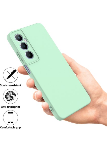 Realme C65 4g Koruyucu Kılıf Sıvı Silikon Telefon Kılıfı Bilek Kayışı Ile-Yeşil (Yurt Dışından) fiyatları
