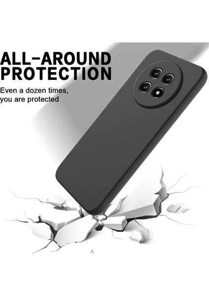 Realme 13 Pro 5g(Global)/13 Pro+5g(Global)Kılıf Sıvı Silikon Çizilmez Telefon Kılıfı El Kayışı Ile-Siyah (Yurt Dışından)