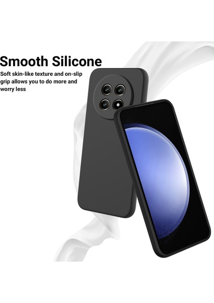 Realme 13 Pro 5g(Global)/13 Pro+5g(Global)Kılıf Sıvı Silikon Çizilmez Telefon Kılıfı El Kayışı Ile-Siyah (Yurt Dışından)